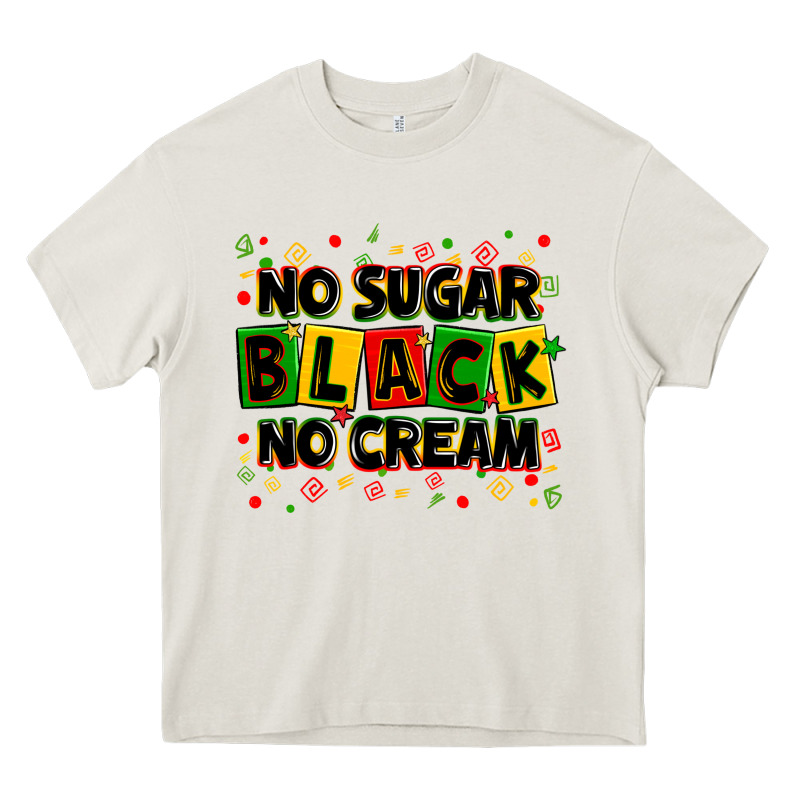 No Sugar No Cream Black Heavy Core Tee by Zillion Design Studio | Teevron
