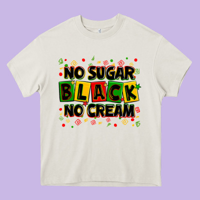 No Sugar No Cream Black Heavy Core Tee Designed By Zillion Design Studio