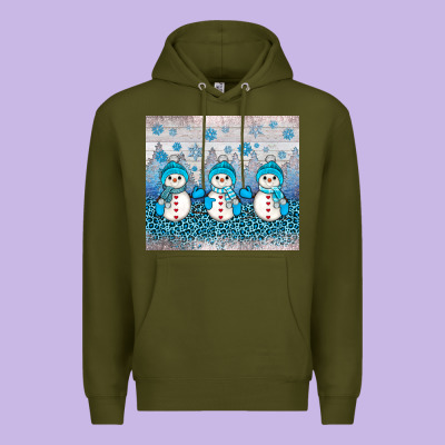 Snowman Winter Premium Hoodie Designed By Jahusdesignshop