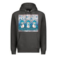Charcoal Heather snowman winter Premium Hoodie - JahusDesignShop