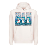 Pale Pink snowman winter Premium Hoodie - JahusDesignShop