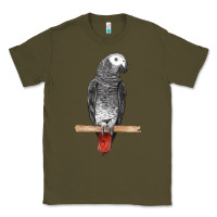 Army Green African Gray Parrot Bird Classic Tee - LillyAllenDesigns