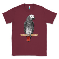 Burgundy African Gray Parrot Bird Classic Tee - LillyAllenDesigns