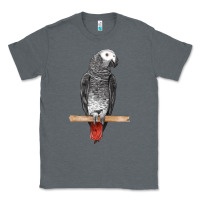 Charcoal Heather African Gray Parrot Bird Classic Tee - LillyAllenDesigns