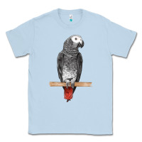 Dusty Blue African Gray Parrot Bird Classic Tee - LillyAllenDesigns