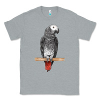 Heather Grey African Gray Parrot Bird Classic Tee - LillyAllenDesigns