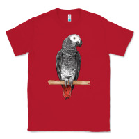 Red African Gray Parrot Bird Classic Tee - LillyAllenDesigns
