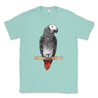 Seafoam African Gray Parrot Bird Classic Tee - LillyAllenDesigns