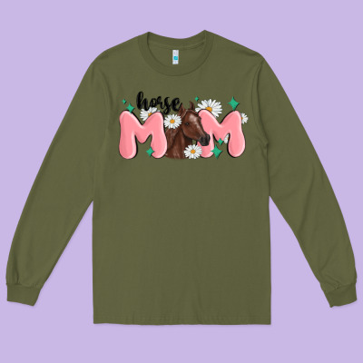 Horse Mom Long Sleeve Tee Designed By Maliassmallbusiness