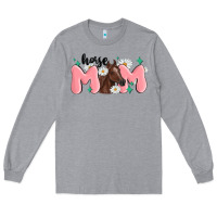 Heather Grey horse mom Long Sleeve Tee - MaliasSmallBusiness