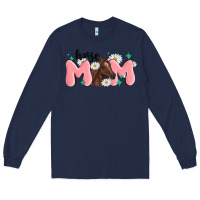 Navy horse mom Long Sleeve Tee - MaliasSmallBusiness