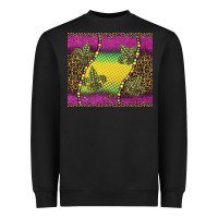 Black mardi gras  leopard pink glitter Heavyweight Sweatshirt - BarkalooDesign