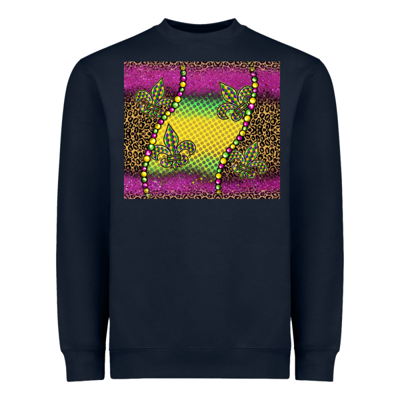Mardi Gras  Leopard Pink Glitter Heavyweight Sweatshirt by BarkalooDesign | Teevron
