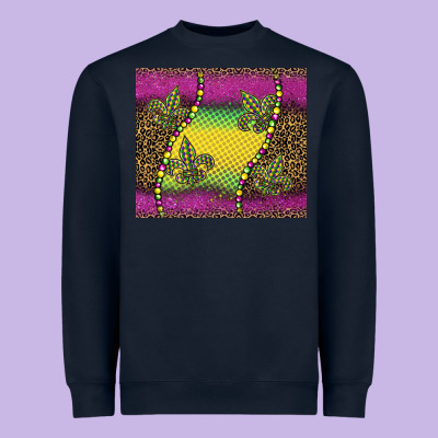 Mardi Gras  Leopard Pink Glitter Heavyweight Sweatshirt Designed By Barkaloodesign
