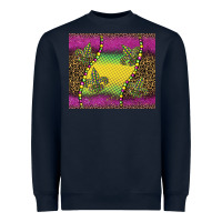 Navy mardi gras  leopard pink glitter Heavyweight Sweatshirt - BarkalooDesign