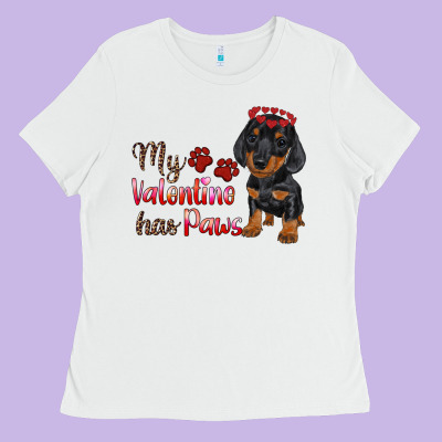My Valentine Has Paws Ladies Tee Designed By Ranaportraitstore