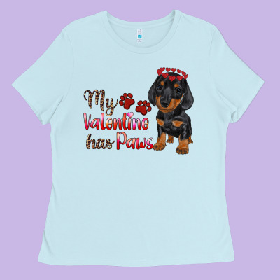 My Valentine Has Paws Ladies Tee Designed By Ranaportraitstore