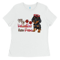 White my valentine has paws Ladies Tee - RanaPortraitStore