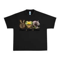 Black peace love rhino Urban Heavy Tee - LillyAllenDesigns