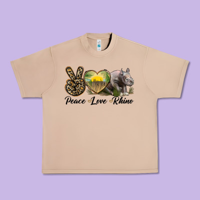 Peace Love Rhino Urban Heavy Tee Designed By Lillyallendesigns