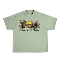 Oil Green peace love rhino Urban Heavy Tee - LillyAllenDesigns