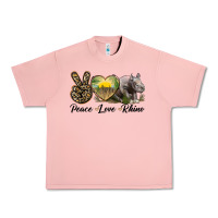 Salmon peace love rhino Urban Heavy Tee - LillyAllenDesigns