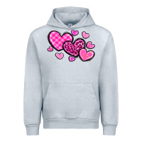 Heather Grey love hearts Urban Hoodie - OliviaCreatesArt