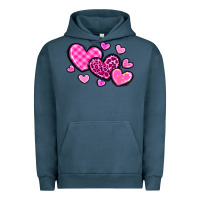 Pigment Midnight Navy love hearts Urban Hoodie - OliviaCreatesArt