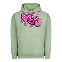 Pigment Oil Green love hearts Urban Hoodie - OliviaCreatesArt