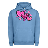 Pigment Pebble Blue love hearts Urban Hoodie - OliviaCreatesArt