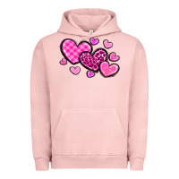 Pigment Salmon love hearts Urban Hoodie - OliviaCreatesArt