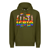 Army Green LGBTQ+ Premium Hoodie - NancyCooperArtShop