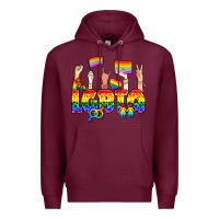 Burgundy LGBTQ+ Premium Hoodie - NancyCooperArtShop