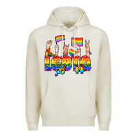 Oatmeal Heather LGBTQ+ Premium Hoodie - NancyCooperArtShop