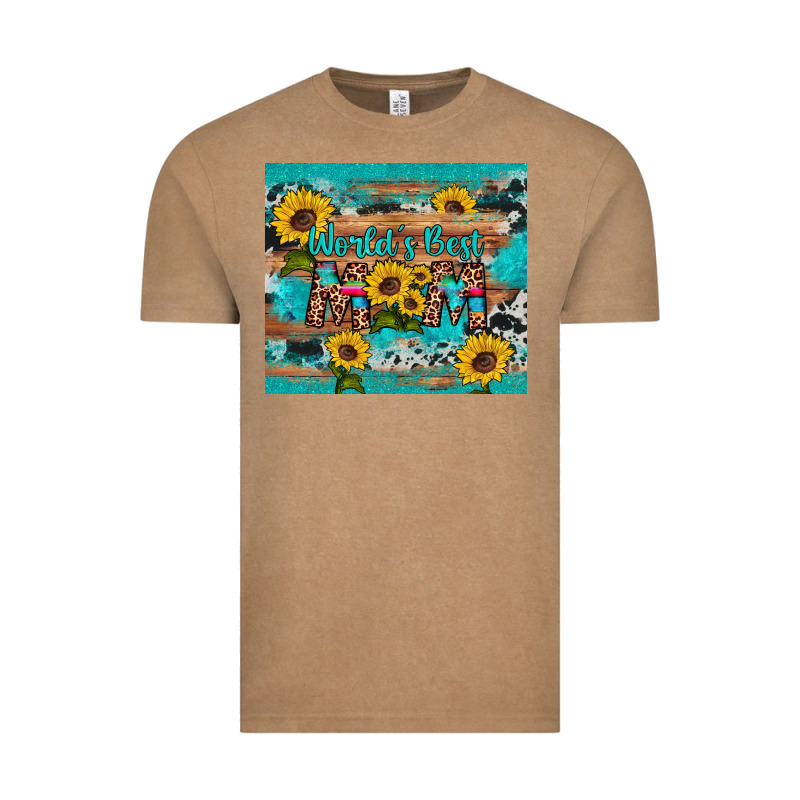 World's Best Mom Sunflower Leopard Cowhide Vintage Tee by Artiststas | Teevron