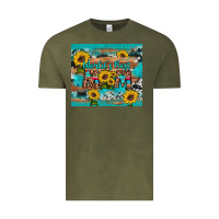 Vintage Olive world's best mom sunflower leopard cowhide Vintage Tee - Artiststas