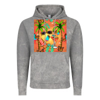 Cloud Rock summer slipper and cocktail seamless pattern Vintage Hoodie - BundleAndBundleShop