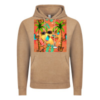 Vintage Coffee summer slipper and cocktail seamless pattern Vintage Hoodie - BundleAndBundleShop