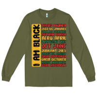 Army Green black history  month Long Sleeve Tee - MaliasSmallBusiness