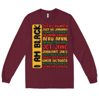 Burgundy black history  month Long Sleeve Tee - MaliasSmallBusiness