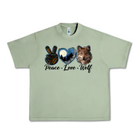 Oil Green peace love wolf head Urban Heavy Tee - LillyAllenDesigns