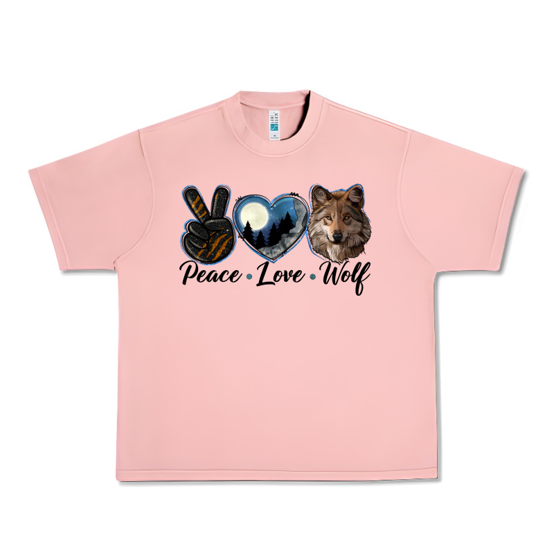 Peace Love Wolf Head Urban Heavy Tee by LillyAllenDesigns | Teevron