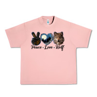 Salmon peace love wolf head Urban Heavy Tee - LillyAllenDesigns