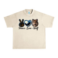 Sandshell peace love wolf head Urban Heavy Tee - LillyAllenDesigns