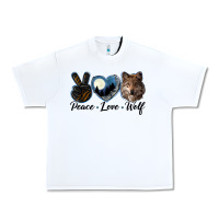 White peace love wolf head Urban Heavy Tee - LillyAllenDesigns