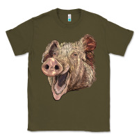 Army Green american yorkshire pig face Classic Tee - LillyAllenDesigns