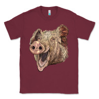 Burgundy american yorkshire pig face Classic Tee - LillyAllenDesigns