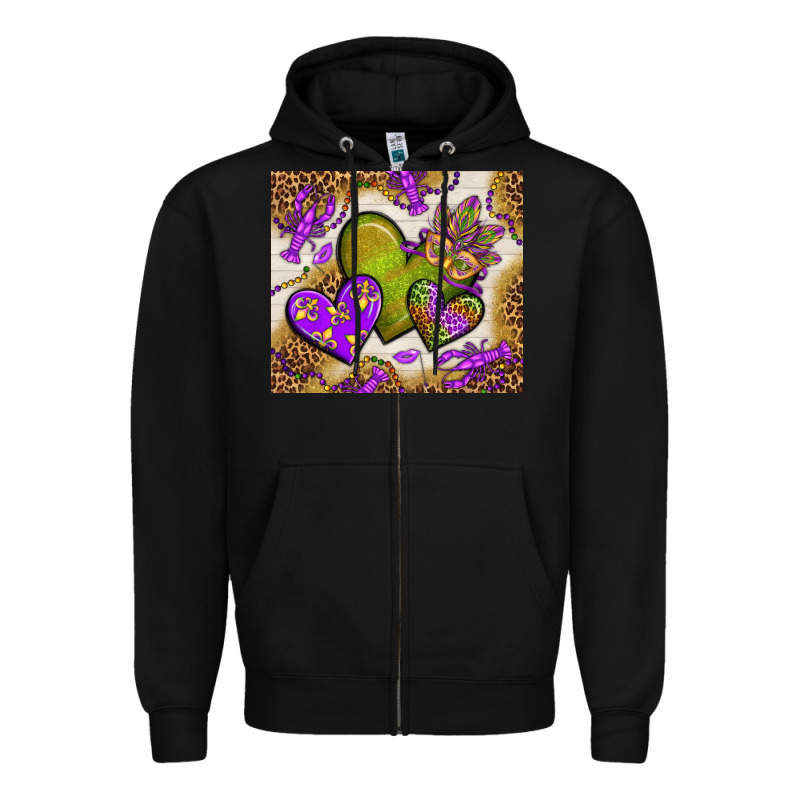 Mardi Gras Hearts Tumbler Bbs Zipper Hoodie by BundleAndBundleShop | Teevron