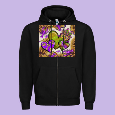 Mardi Gras Hearts Tumbler Bbs Zipper Hoodie Designed By Bundleandbundleshop