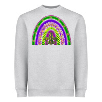 Heather Grey mardi gras rainbow Heavyweight Sweatshirt - BarkalooDesign